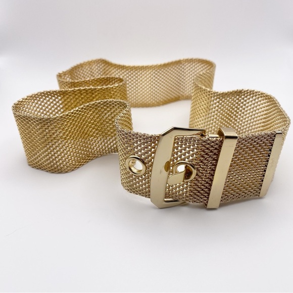 Vintage 90s Gold Mesh Belt - Picture 1 of 9